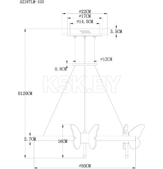 Светильник подвесной Arte Lamp DARCY A2187LM-1GO (A2187LM-1GO) 