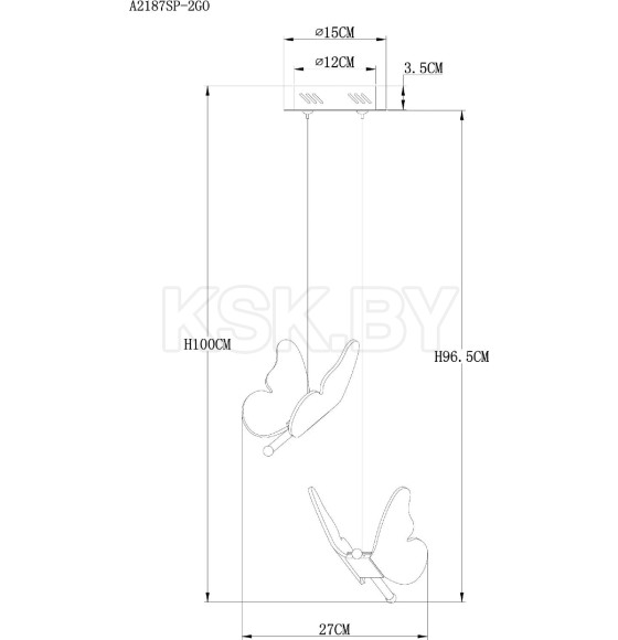 Светильник подвесной Arte Lamp DARCY A2187SP-2GO (A2187SP-2GO) 