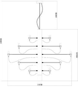 Подвесная люстра Divinare MOLTO 8030/17 LM-50