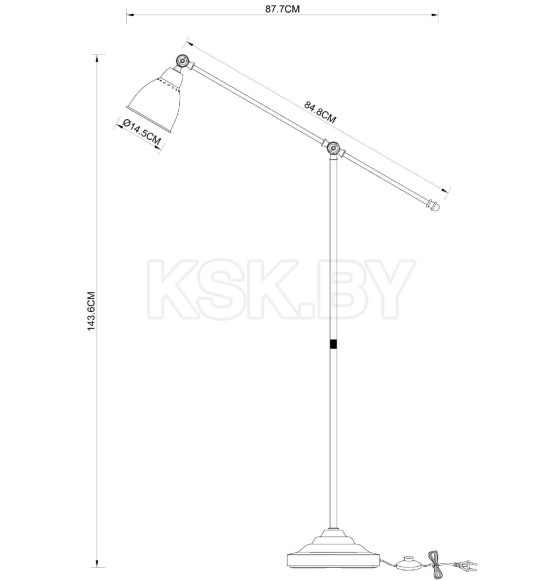 Светильник напольный Arte Lamp BRACCIO A2054PN-1BK (A2054PN-1BK) 