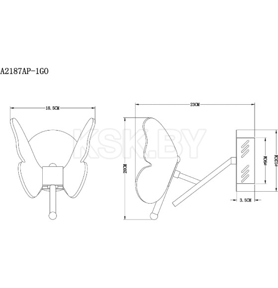 Светильник настенный Arte Lamp DARCY A2187AP-1GO (A2187AP-1GO) 