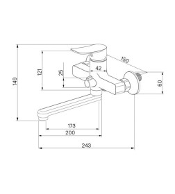 Смеситель для ванны Milardo Demi DEMSB02M02