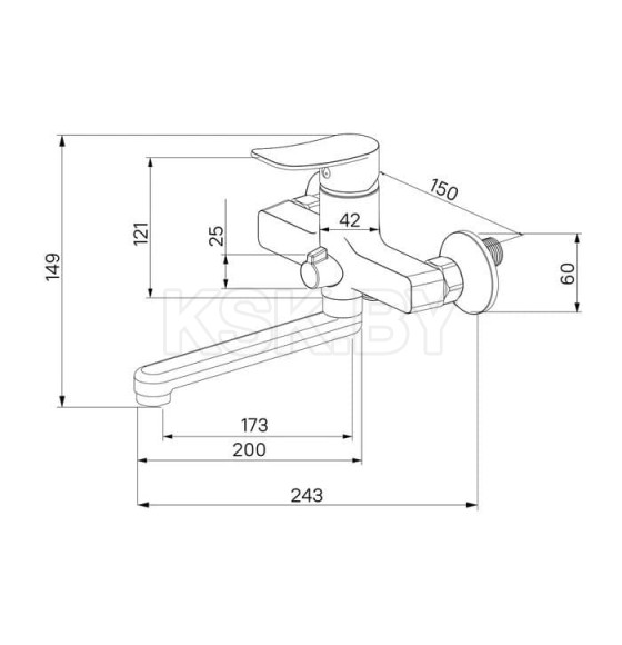 Смеситель для ванны Milardo Demi DEMSB02M02 (DEMSB02M02) 