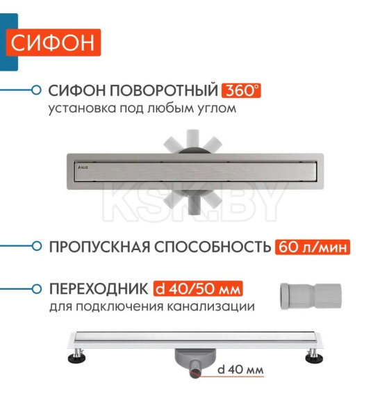 Трап для душа Axus Universal 600