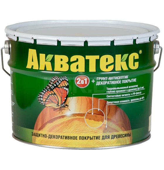 Пропитка АКВАТЕКС 2 в 1 (белый) 9 л