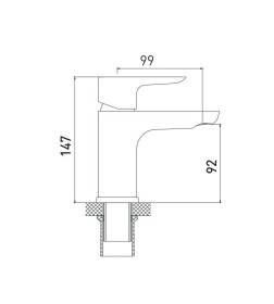 Смеситель для умывальника Gross Aqua Space White Chrome, 6515288СW