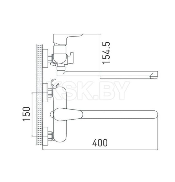 Смеситель для ванны Gross Aqua Space, 7515288C-35L(F) (7515288C-35L(F)) 