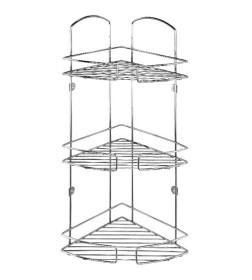 Полка для ванной комнаты трехъярусная угловая из стали Milardo 111WC30M44
