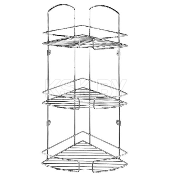 Полка для ванной комнаты трехъярусная угловая из стали Milardo 111WC30M44 (111WC30M44) 