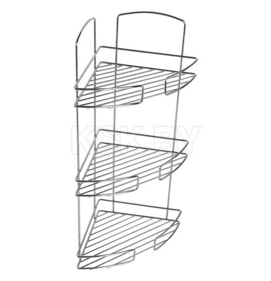 Полка для ванной комнаты трехъярусная угловая из стали Milardo 111WC30M44 (111WC30M44) 