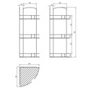 Полка для ванной комнаты трехъярусная угловая из стали Milardo 111WC30M44 (111WC30M44) 