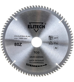 Диск пильный  210x1,6х30 мм Z80 по алюминию, ELITECH