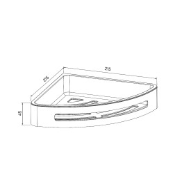 Полка для ванной комнаты угловая из нержавеющей стали черная IDDIS SHE11SBi44