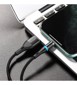 Кабель USB hoco Кабель BU16 для Lightning магнитный черный 1.2 м. 