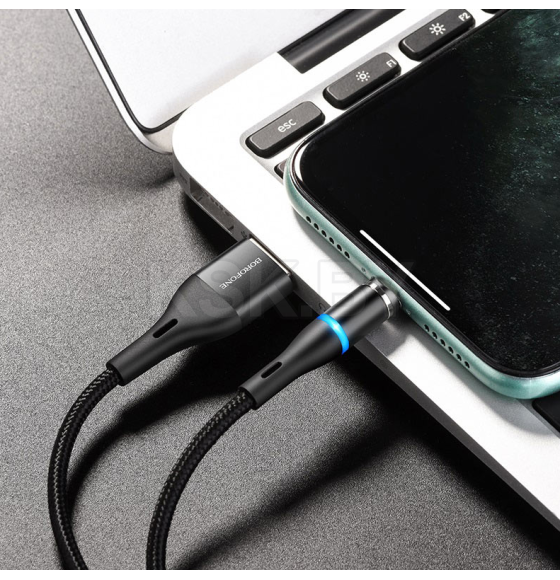 Кабель USB hoco Кабель BU16 для Lightning магнитный черный 1.2 м. 