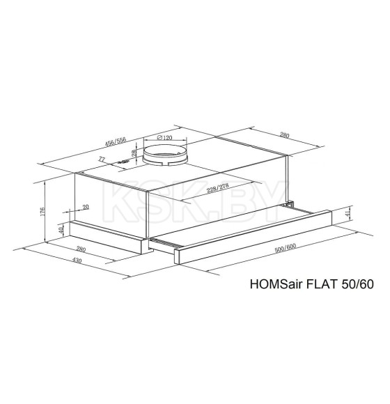 Вытяжка кухонная HOMSair FLAT 60 Glass черный (КА-00015711) 