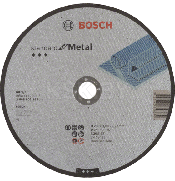 Диск отрезной по металлу 230х3.0x22.23 мм Standard BOSCH 2608603168 (2608603168) 