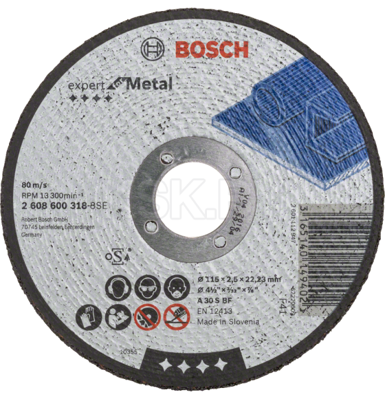 Диск отрезной по металлу 115х2.5x22.23 мм Expert BOSCH 2608600318 (2608600318) 