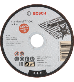 Диск отрезной по нержавеющей стали 125х1.6x22.23 мм Standard BOSCH 2608603172