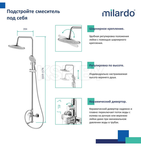 Душевая система  Milardo Rora RORSB4FM06 (RORSB4FM06) 