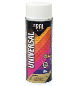 Эмаль-аэрозоль INRAL ENAMEL 03 универсальная (9003) белая матовая, 400мл