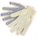 Перчатки х/б 10 кл 4-х нитка с ПВХ  "белые"(с ярлыкодержателем) B8901481 (B8901481) 