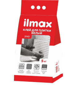 Клей для плитки БЕЛЫЙ "ILMAX 3140", 5кг