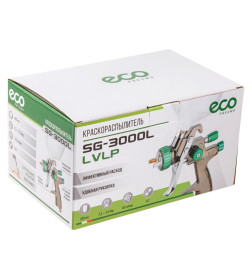 Краскораспылитель ECO SG-3000L (сопло ф 1.4 мм) (LVLP, сопло ф 1.4 мм, верх. бак 600 мл)