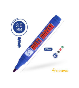 Маркер перманентный фетровый (синий) CROWN MULTI MARKER CPM-800blue