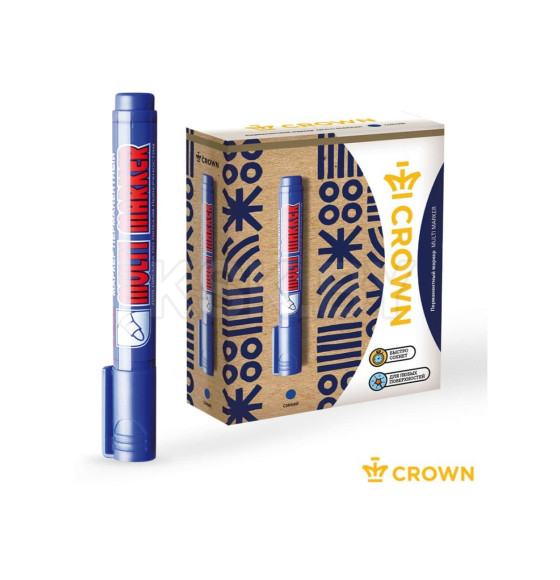 Маркер перманентный фетровый (синий) CROWN MULTI MARKER CPM-800blue (CPM-800blue) 