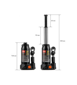Домкрат гидравлический 2т бутылочный 158-308мм STARTUL AUTO (ST8019-02) (h min 158мм, h max 308мм)