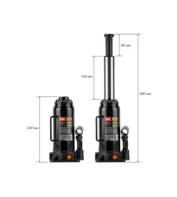 Домкрат гидравлический 10т бутылочный 240-480мм STARTUL AUTO (ST8019-10) (h min 240мм, h max 480мм)