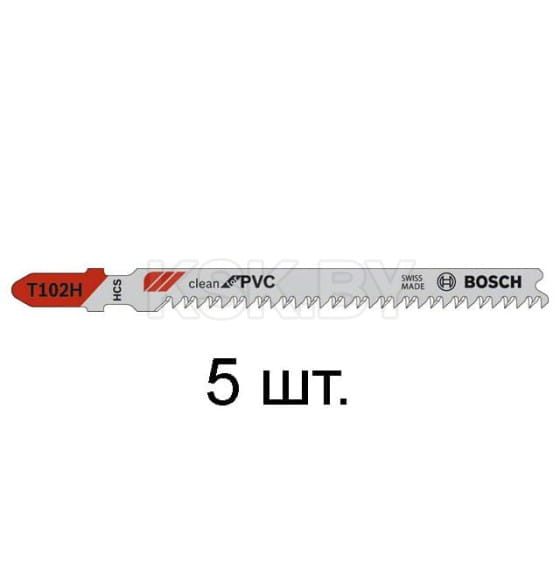 Полотно для лобзика по пластику T102H (5 шт.) BOSCH 2608667446 (2608667446) 