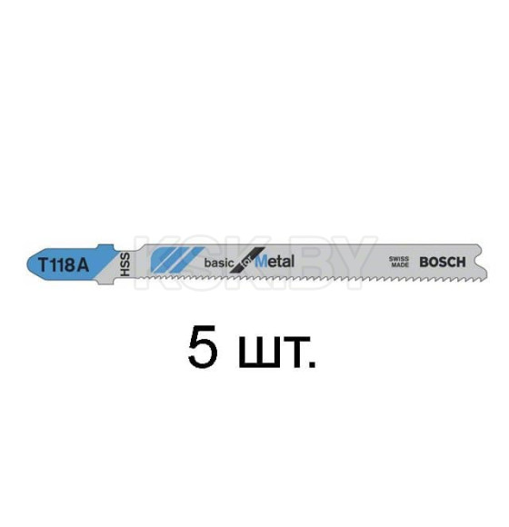 Полотно для лобзика по металлу T118A (5 шт.) BOSCH 2608631013 (2608631013) 