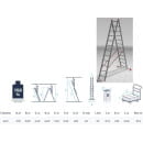 Лестница алюминиевая двухсекционная 300/553 см (2х12 ступеней) PRO STARTUL ST9947-12 (ST9947-12) 