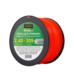 Леска для триммера 2.4 мм х 309 м сечение "звездочка" STARTUL GARDEN ST6061-24