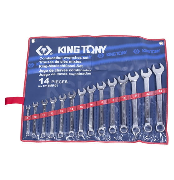 Набор комбинированных ключей, 8-24 мм, 14 предметов KING TONY (1215MR01) 