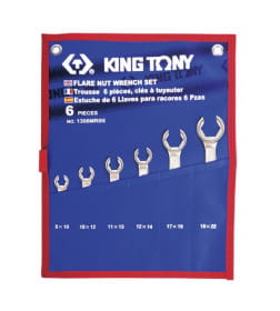 Набор разрезных ключей, 8-22 мм, чехол из теторона, 6 предметов KING TONY