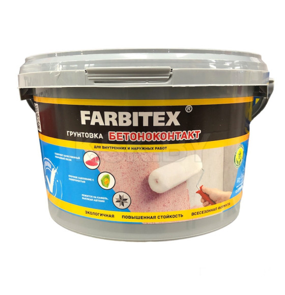 Грунт акриловый бетоноконтакт Farbitex, 3  кг (4300011405) 