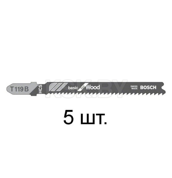 Полотно для лобзика по дереву T119B (5 шт.) BOSCH 2608630037 (2608630037) 