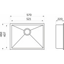 Мойка из нержавеющей стали AKS 570*460 3.2 мм.