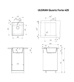 Мойка кухонная Ulgran Quartz Forte 425-01