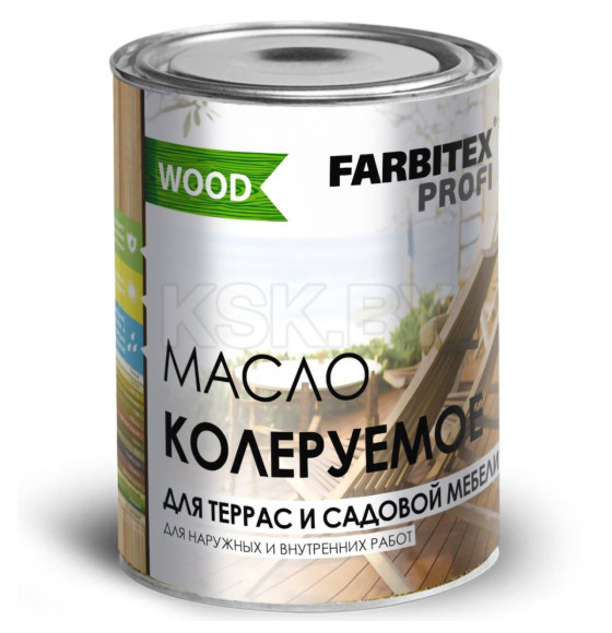 Масло колеруемое для терасс с сад. меб.Farbitex PROFI палисандр,  0,45 л (4300011009) 