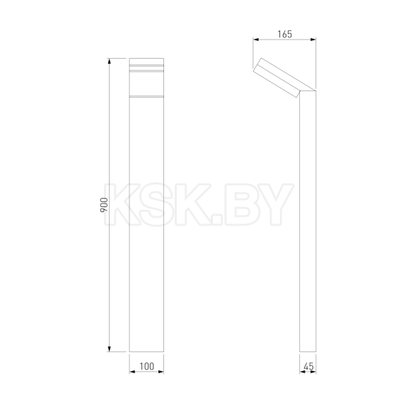 Светильник садово-парковый со светодиодами чёрный 1542 TECHNO LED (a053948) 