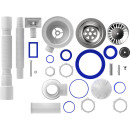 Сифон для кухни 3 1/2"х40 с мет.реш. с прямоуг. переливом с г.т. 40х40/50 B0148-20-MR (B0148-20-MR) 