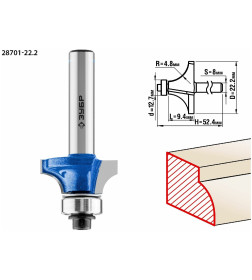Фреза кромочная калевочная ЗУБР d-22,2/ 8/12,7мм.