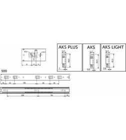 Направляющая шариковая h=45 L-500 AKS Light