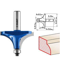 Фреза кромочная калевочная 29/12/12,7мм. ЗУБР Профессионал