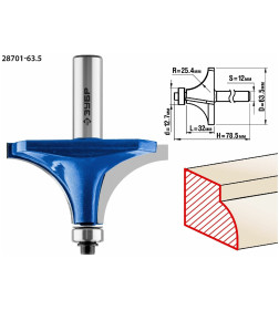 Фреза кромочная калевочная 32/12/12,7мм. ЗУБР Профессионал