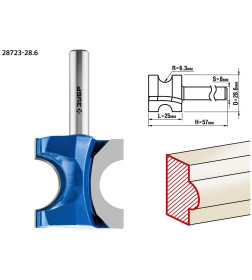 Фреза полустержневая d-25/6,3/8мм. ЗУБР Профессионал